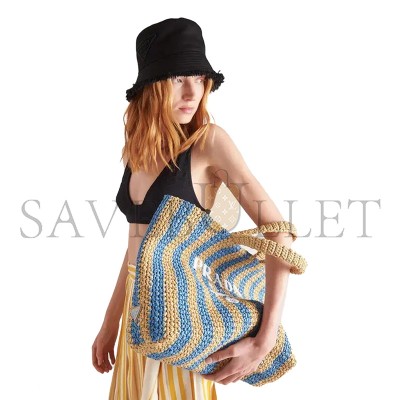 PRADA LOGO RAFFIA LARGE TOTE BAG 1BG392 (40*34*15cm)